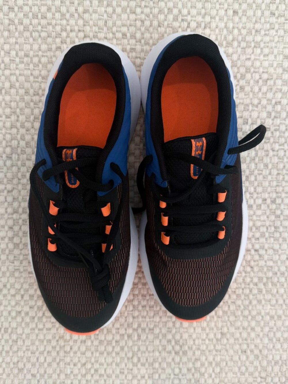Under Armour Outhustle 2 Kids Shoes Black Tech Blue Orange 5.5Y